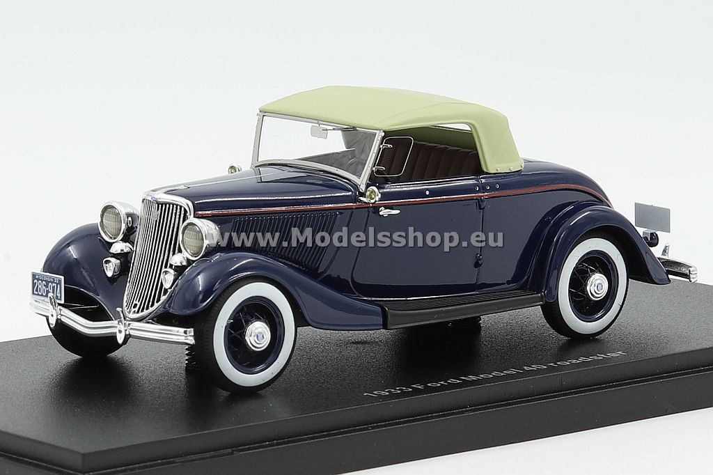 Esval Models EMUS43074B Ford V8 Model 40 roadster 1933 y top up /dark blue/