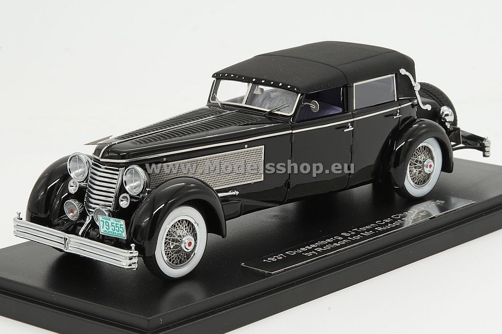 Esval Models EMUS43004A Duesenberg SJ Town Car Chassis 2405 by Rollson, 1937, for Mr. Rudolf Bauer /fully closedtop /black/