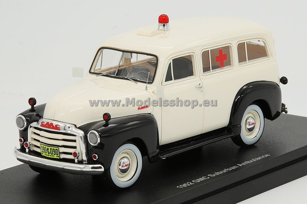 Esval Models EMUS43085D GMC Suburban ambulance, 1952 /white-black/