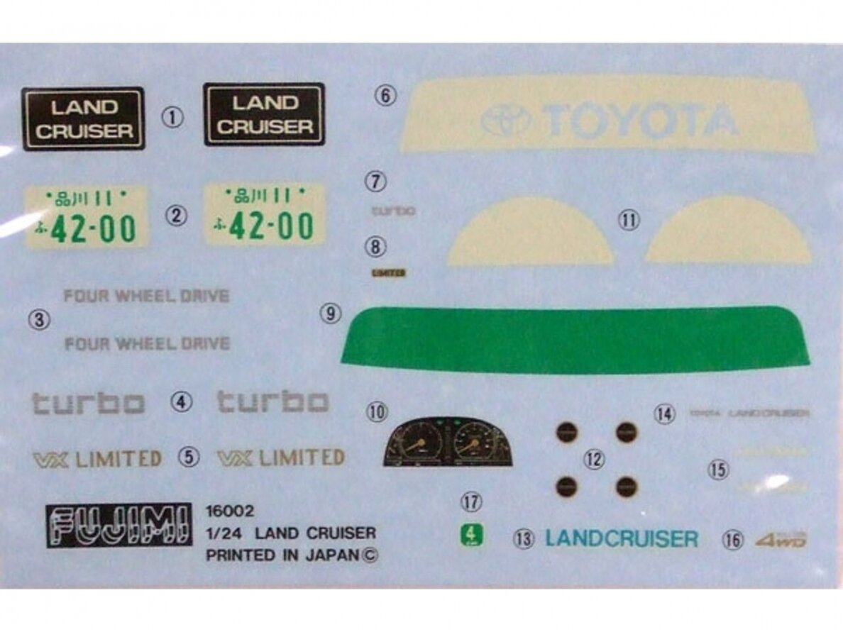 Fujimi FU03795 Toyota Land Cruiser 80 Van VX Limited HDJ81V, model kit