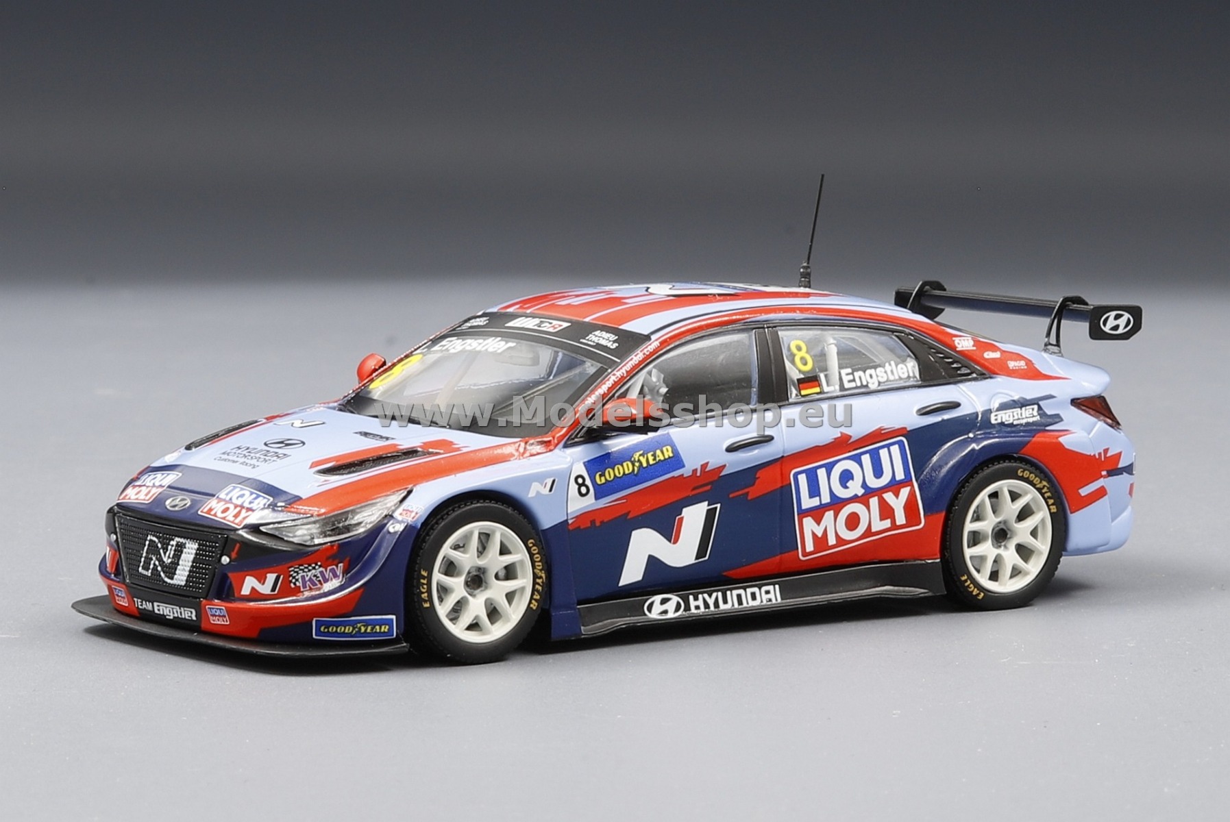 IXO GTM156B Hyundai Elantra N TCR, No.8, Engstler Hyundai N Liqui Moly racing team, Liqui Moly, WTCR, Germany 2021 L.Engstler