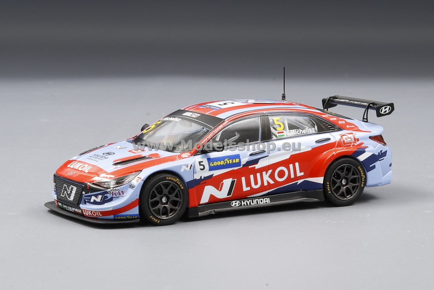 IXO GTM157A Hyundai Elantra N TCR, No.5, BRC Hyundai N LUKOIL SC, Lukoil, WTCR, Portugal 2021 N.Michelisz