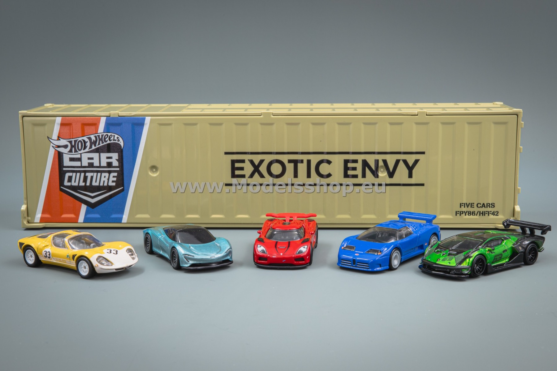 Exotix Envy mix of 5 cars in a Special Container Hot Wheels Premium