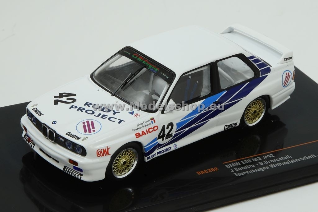 IXO RAC262 BMW M3 (E30), No.42, CiBiEmme, WTCC, Dijon, 1987, J.Cecotto/G.Brancatelli