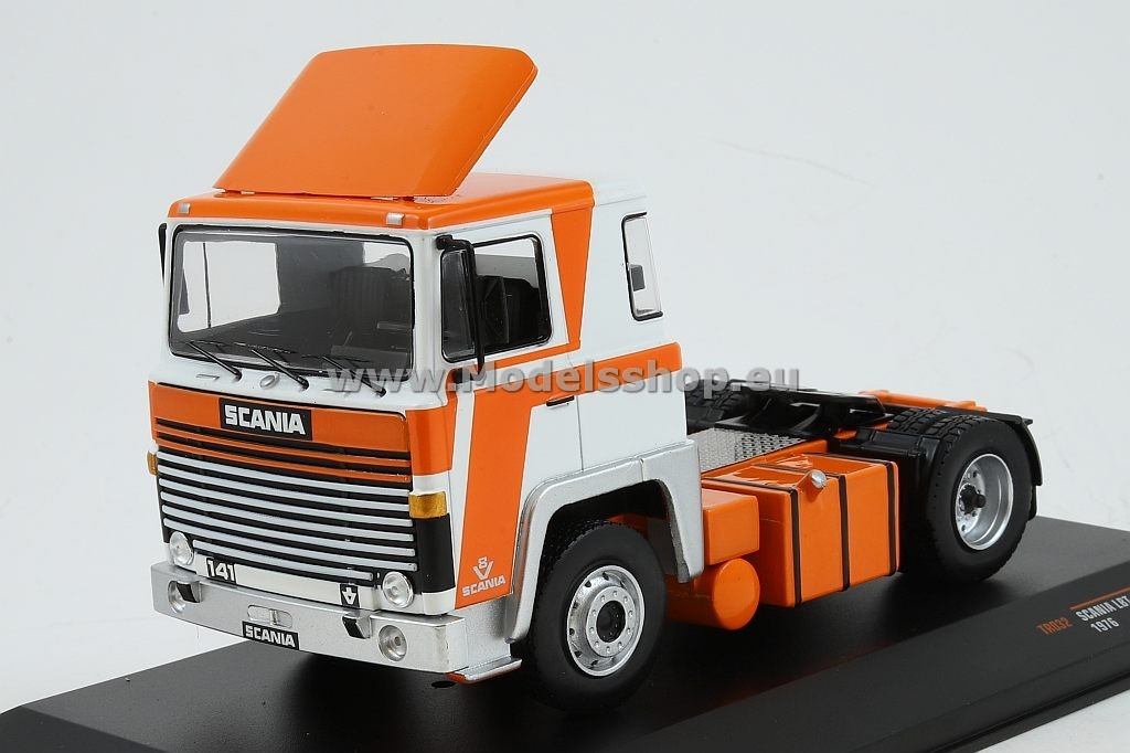 Scania LBT 141 tractor truck,  with roof spoliler 1976 /white-orange/