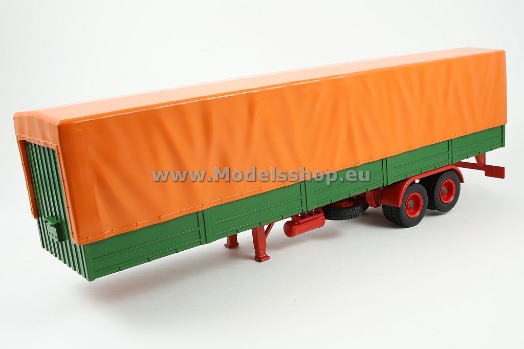 Semitrailer with cover /orange-green/