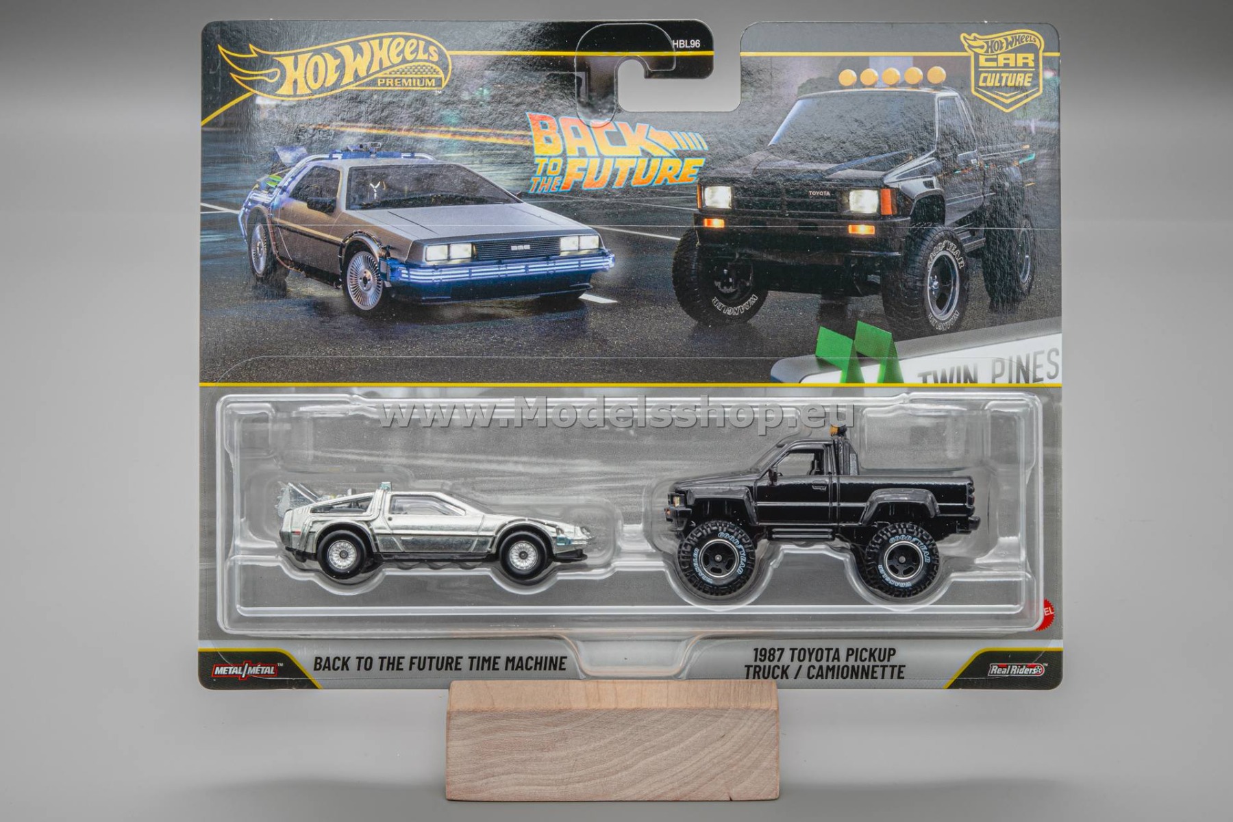 Back to the Future Time Machine & 1987 Toyota Pickup Truck 2-pack Hot Wheels Premium