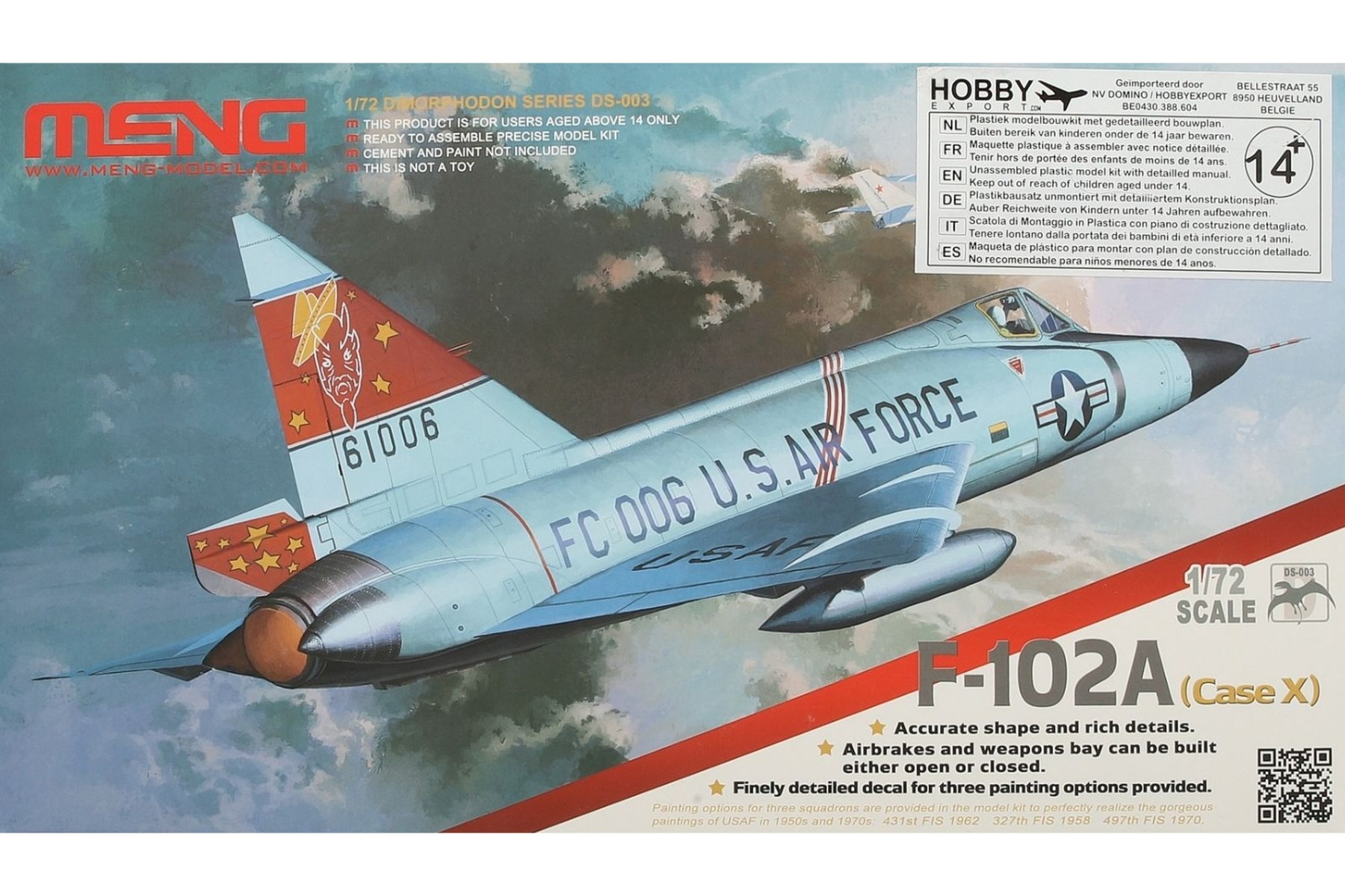 Meng DS-003 Convair F-102A Delta Dagger Case X Wing