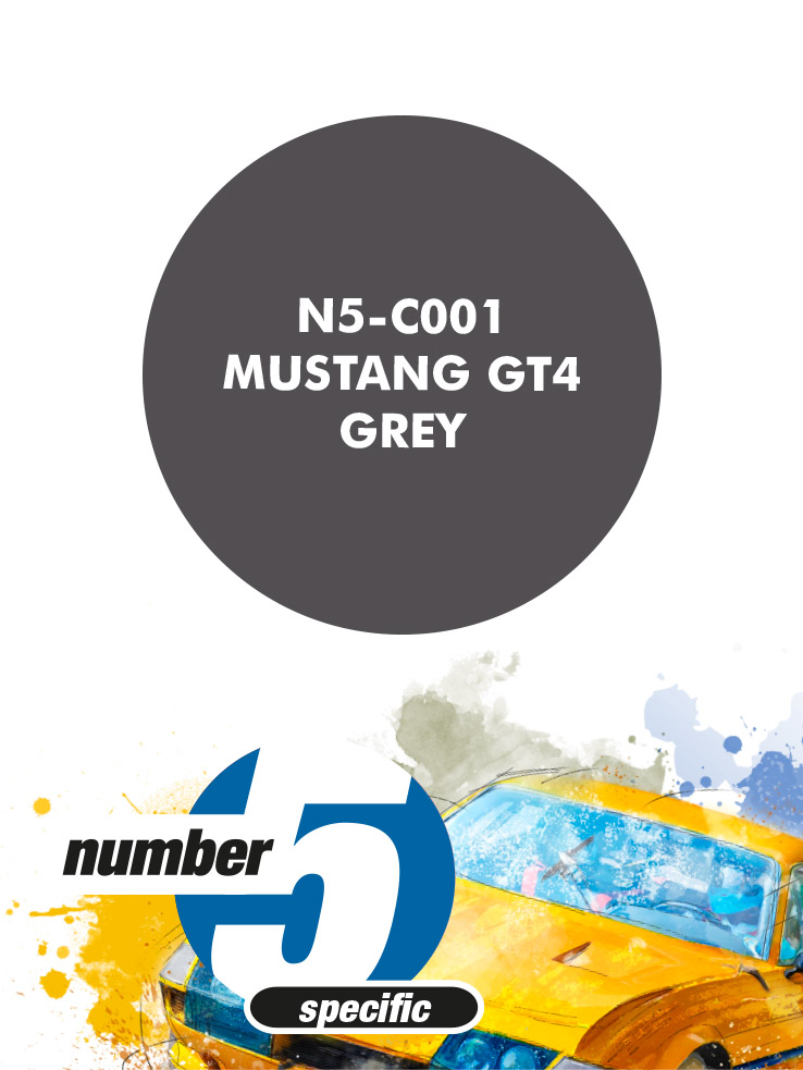 N5-C001 /Mustang GT4 Grey/ paint for airbrush 30ml, Number Five