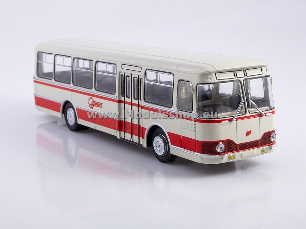Bus magazine series (Modimio) No. 48 with model of LIAZ-677V coach / bus /red-white/