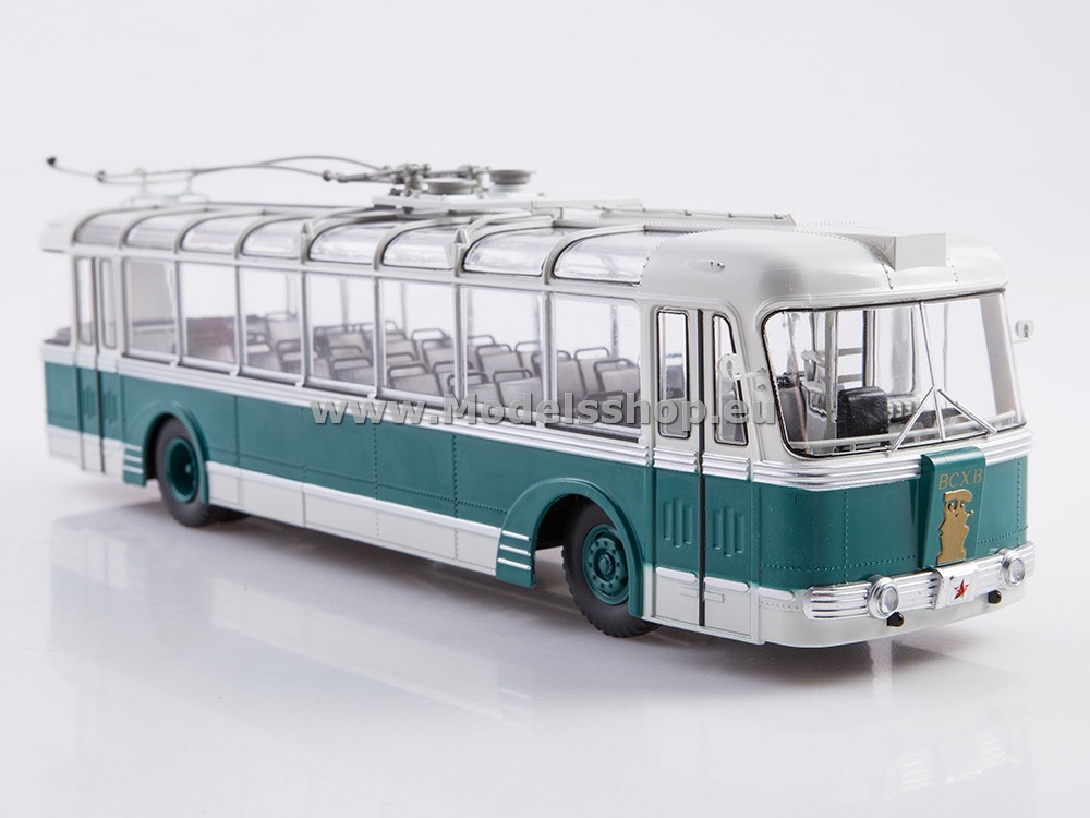 Bus magazine series (Modimio) No. 56 with model of  SVARS TBE-S trolleybus /green - white/