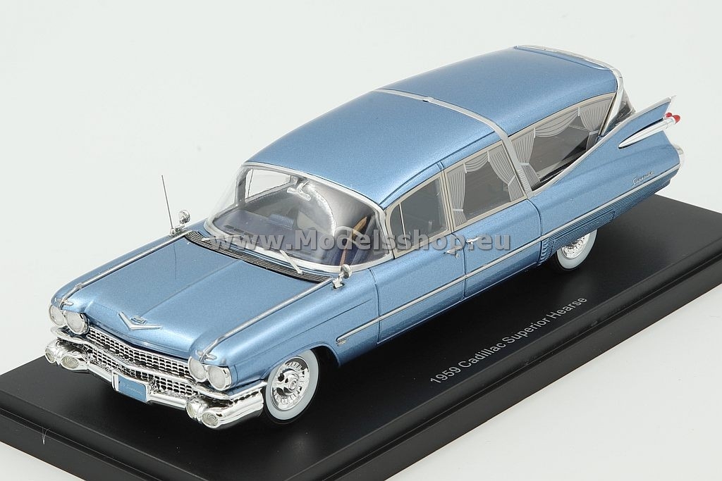 Cadillac S&S Superior hearse , 1959/metallic-blue/