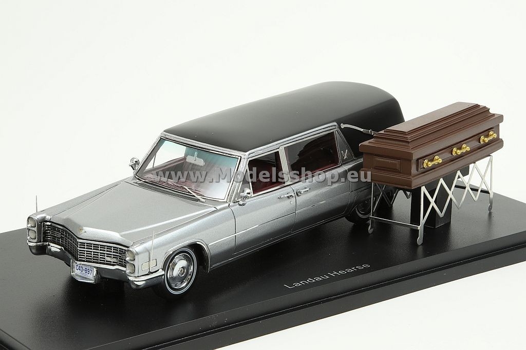 Cadillac S&S Landau Hearse, 1966,  with coffin /silver-black/