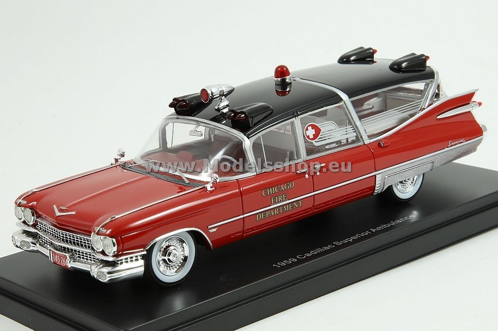 Cadillac Superior Ambulance, Chicago Fire Department, 1959 /red/