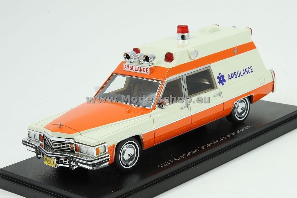 Cadillac Superior Ambulance, 1977 /white-orange/