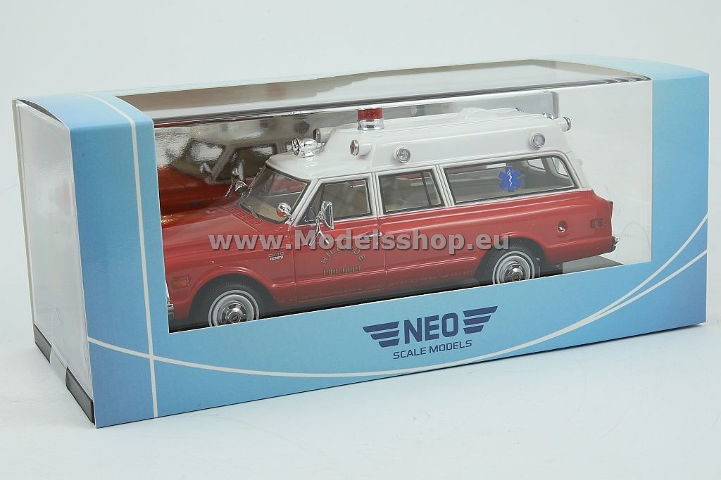 Chevrolet Suburban Ambulance, Hillside Fire Department, 1970 /red
