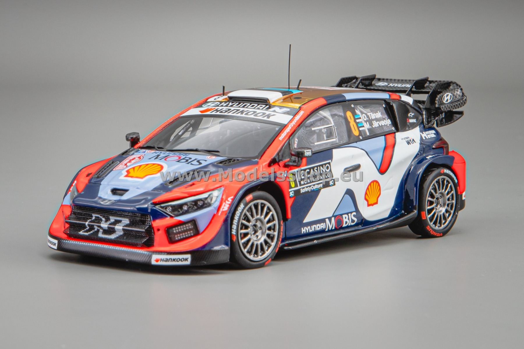 Spark S6908 Hyundai i20N Rally1, No.8 Rally Monte Carlo 2025, O. Tänak - M. Järveoja