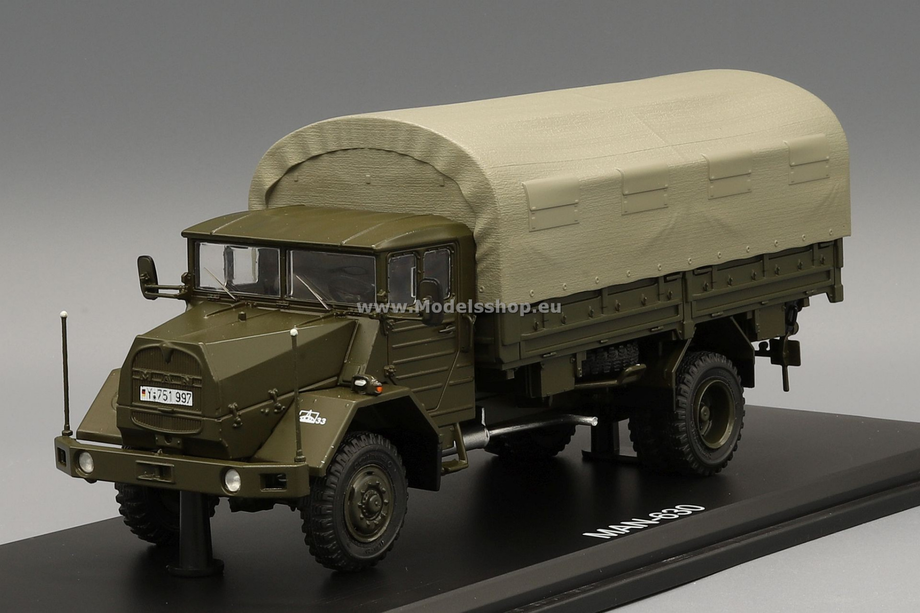 MAN 630 flatbed truck with tent, Bundeswehr /khaki/