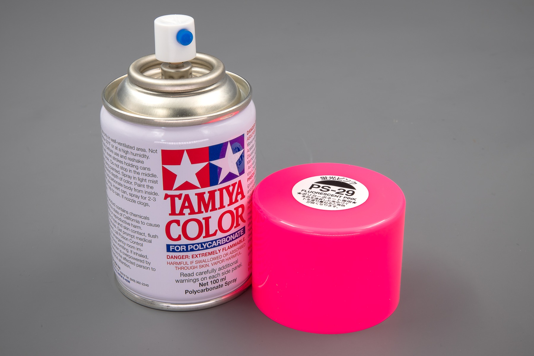 Tamiya TA86029 PS-29 Fluorescent Pink Spray Paint for Polycarbonate, 100ml
