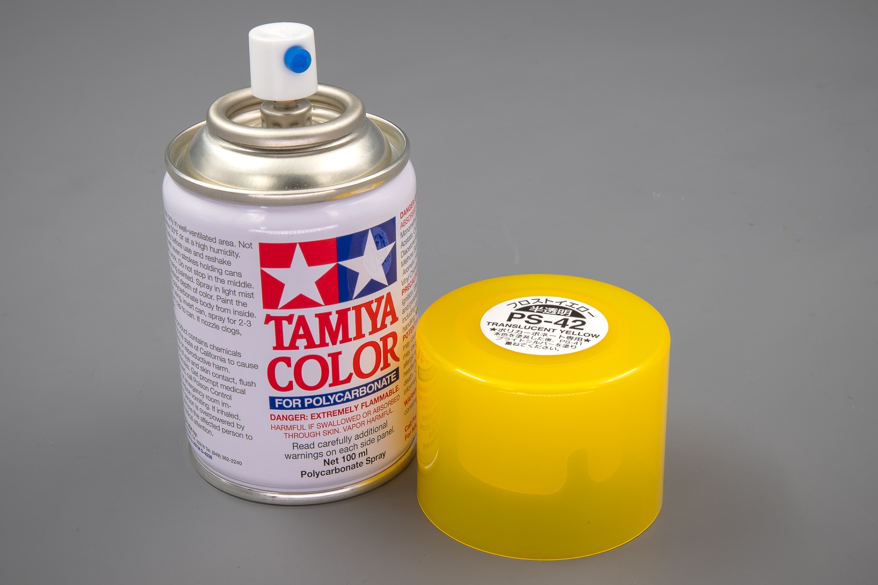 Tamiya TA86042 PS-42 Translucent Yellow Spray Paint for Polycarbonate, 100ml