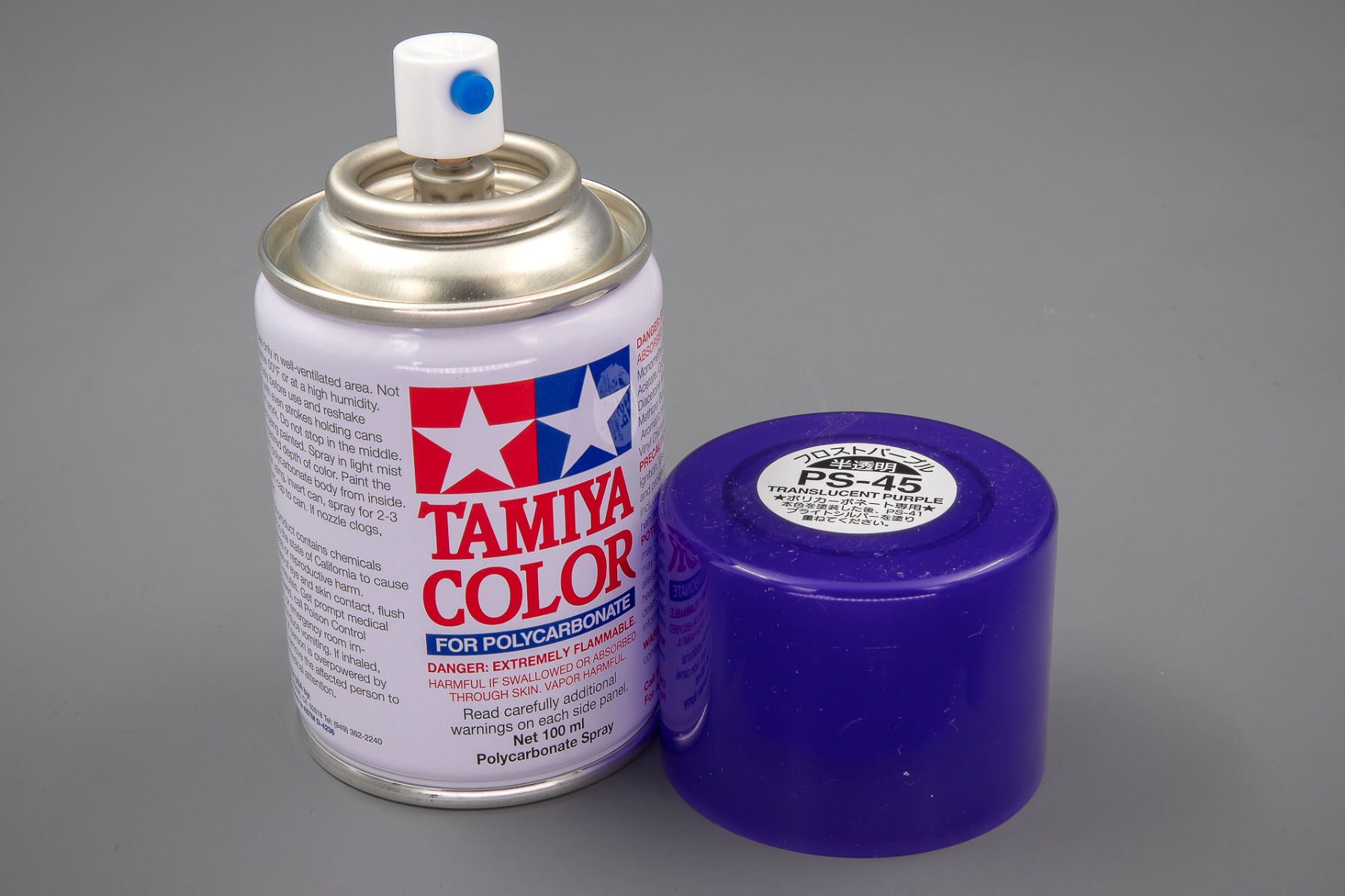 Tamiya TA86045 PS-45 Translucent Purple Spray Paint for Polycarbonate, 100ml