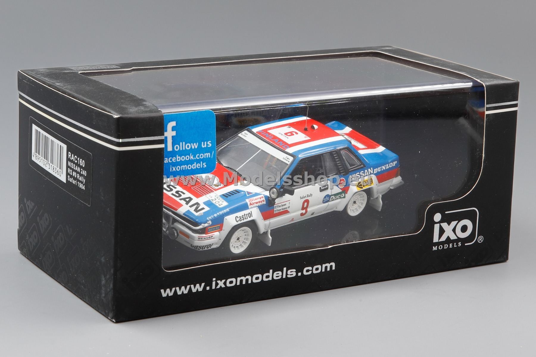 IXO RAC160 Nissan 240 RS No. 9, Rally Safari 1984 T. Salonen