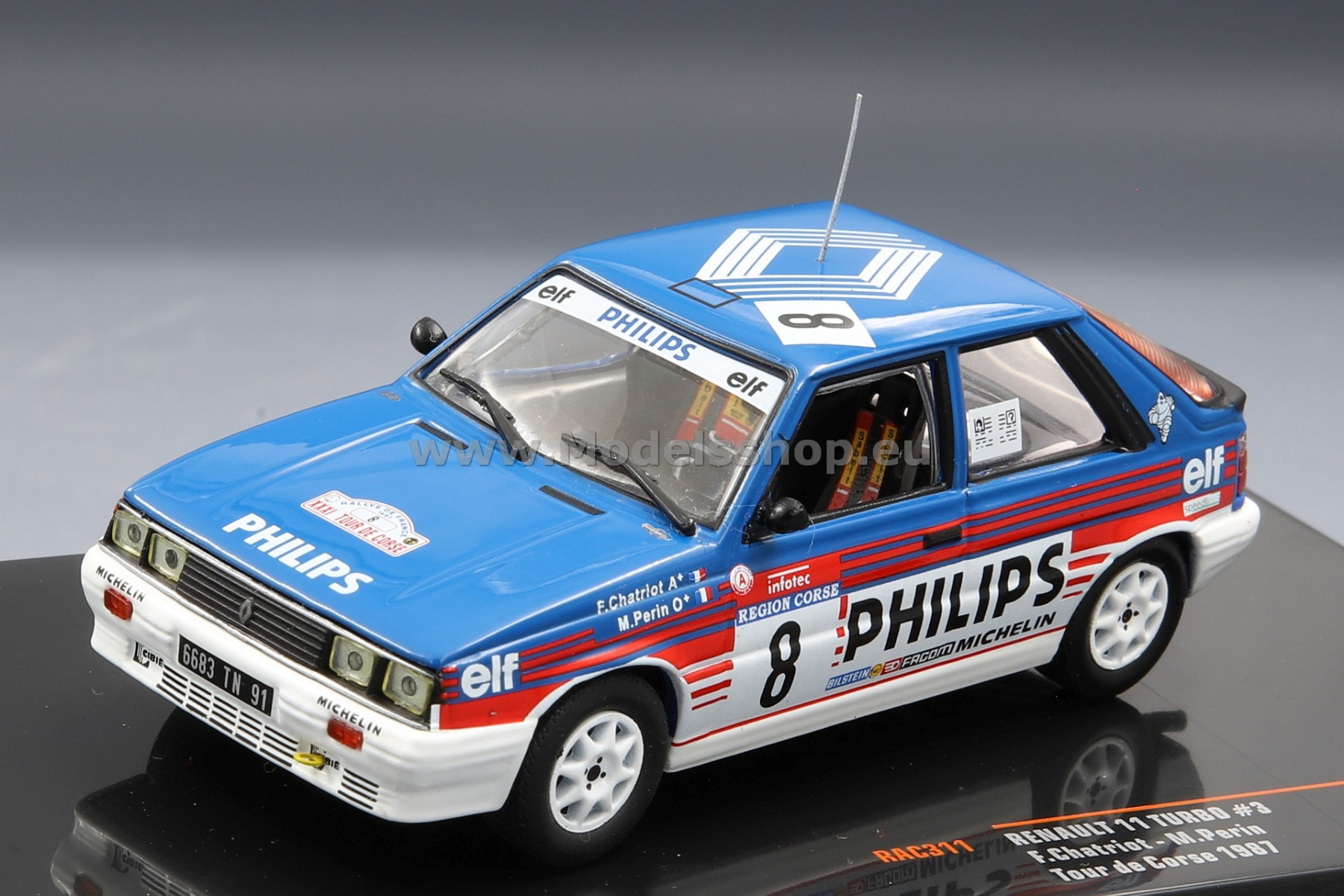 Renault 11 Turbo, No.8, Philips, Rallye WM, Tour de Corse, 1987, F.Chatriot/M.Perin