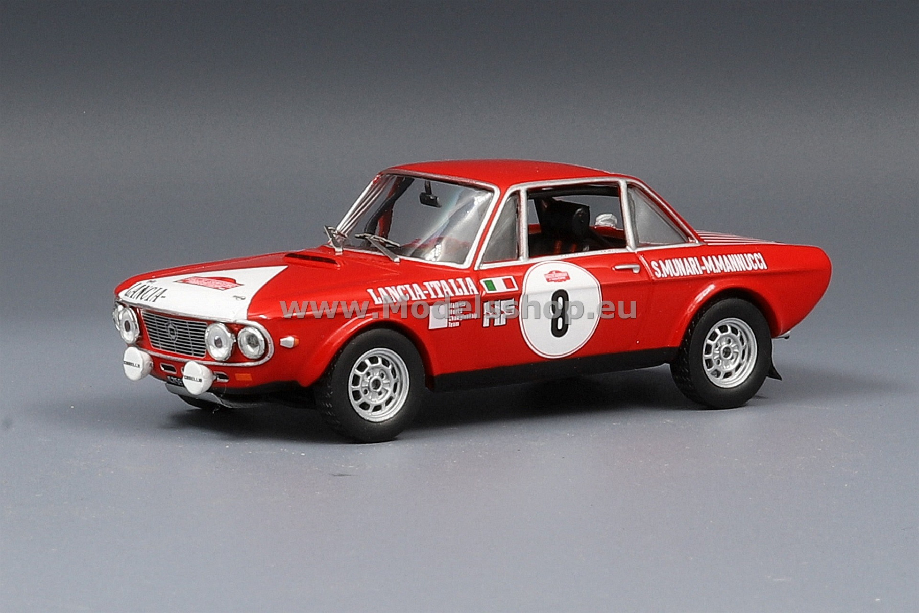 IXO RAC322 Lancia Fulvia 1600 Coupe HF, No.8, Marlboro, Rallye San Remo, 1972, with Decals, S.Munari/M.Mannucci