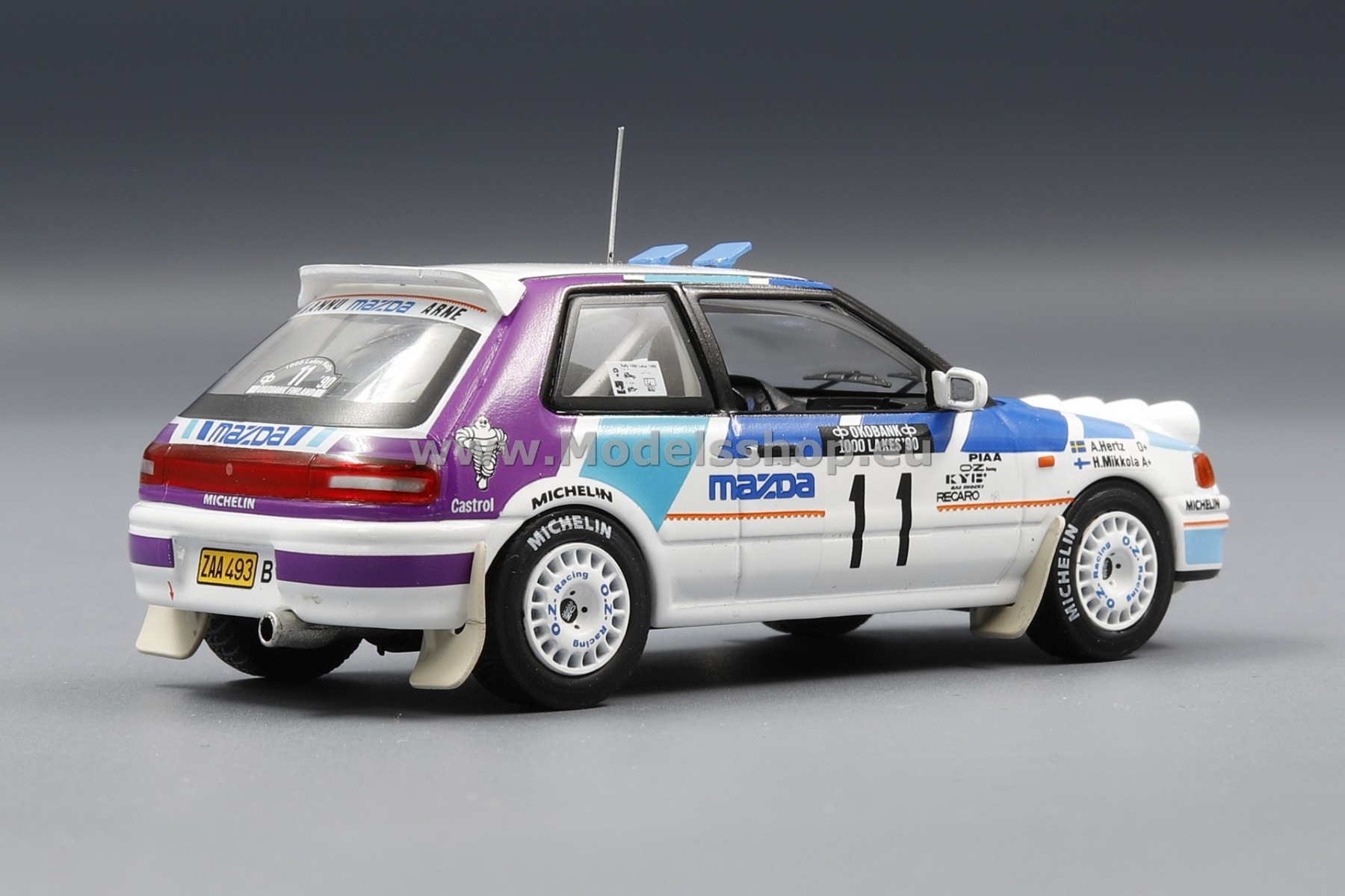 IXO RAC358B Mazda 323 GTX, No.11, Mazda Rally Team Europe, Rallye