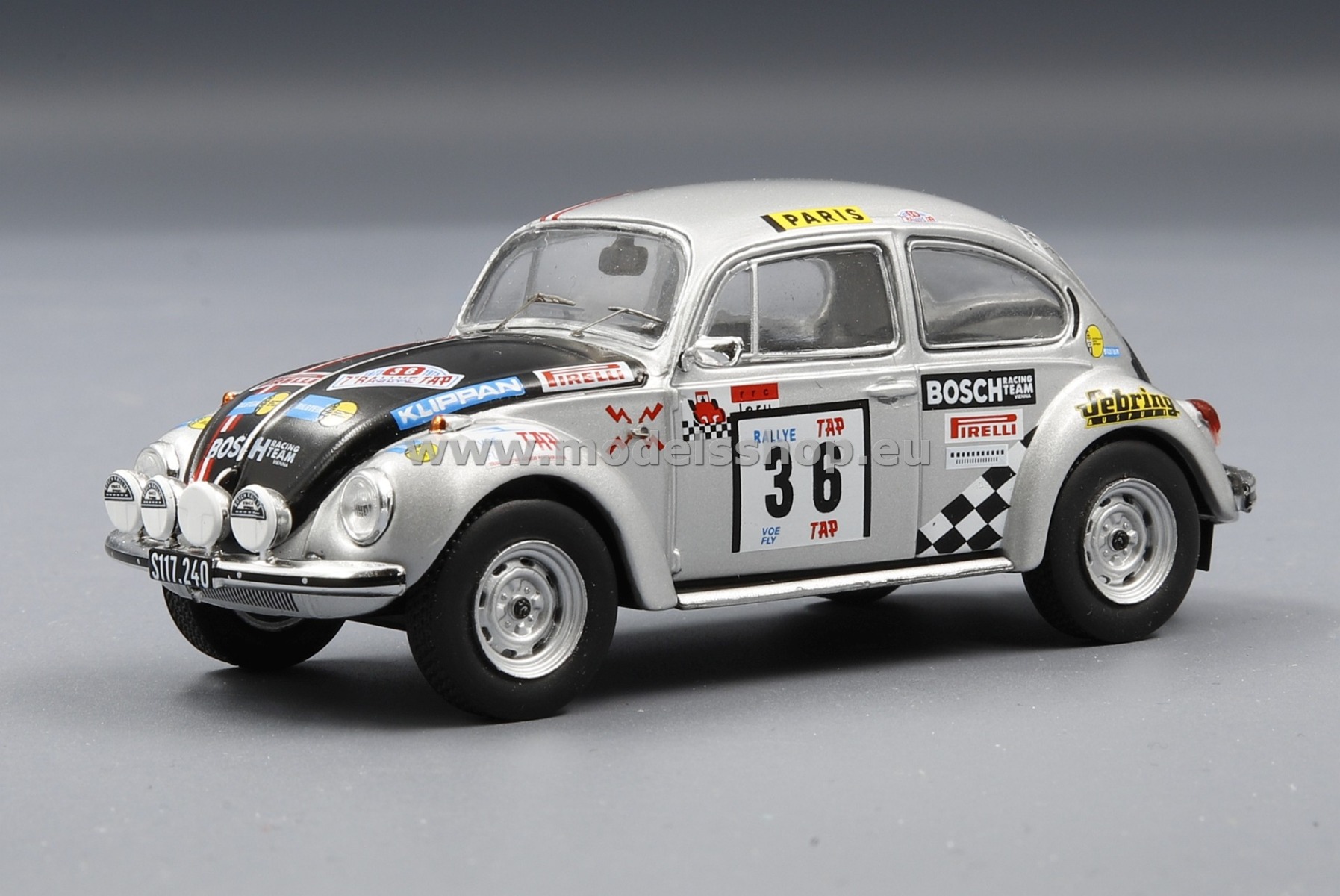 IXO RAC360C Volkswagen 1302 S beetle, No.36, Rally Portugal 1973, H.Grünsteidl/G.Hopf