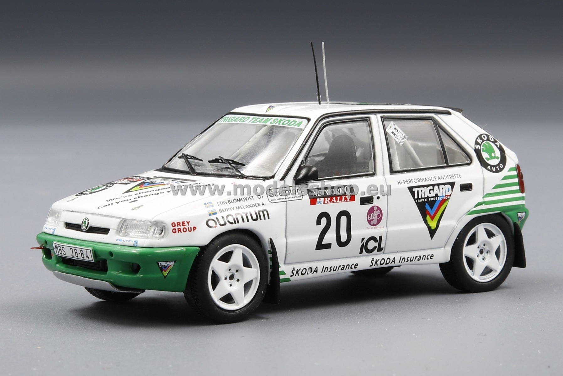 IXO RAC363 Skoda Felicia Kit Car, No.20, Trigard team Skoda, Rallye WM, RAC Rally 1995 S.Blomqvist/B.Melande