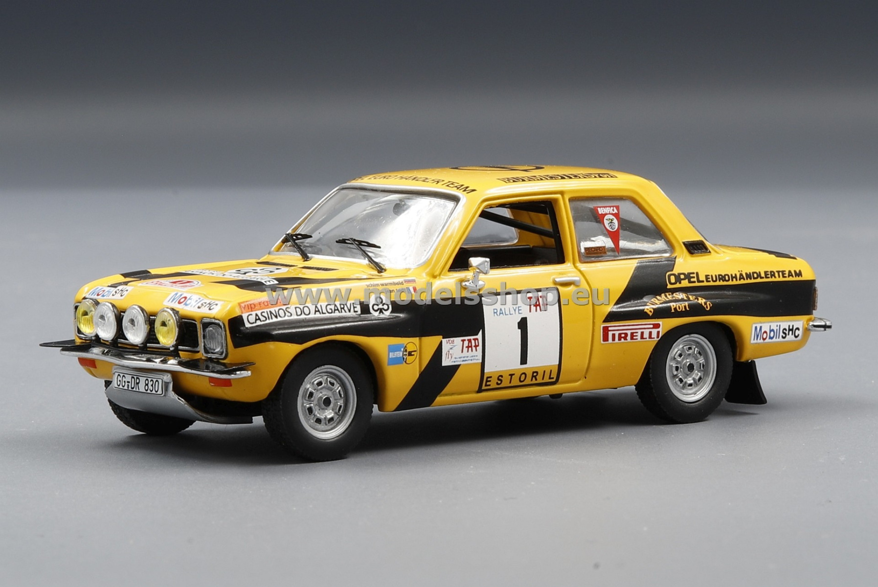 IXO RAC383A Opel Ascona A, No.1, Opel Euro trading team, Rally WM, Rally Portugal 1974 A.Warmbold/J.Todt