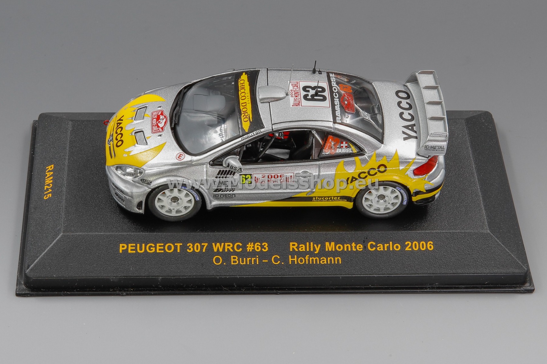 IXO RAM215 Peugeot 307 WRC No.63 Rally Monte Carlo 2006 O.Burri/C