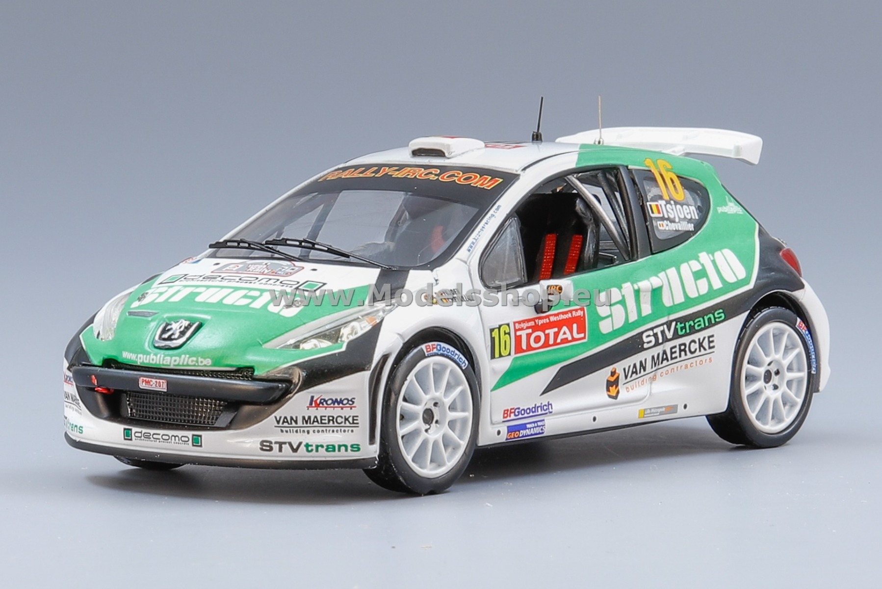 IXO RAM387 Peugeot 207 S2000 No.16 Belgium Ypres Rally 2009 Tsjoen / Chevallier