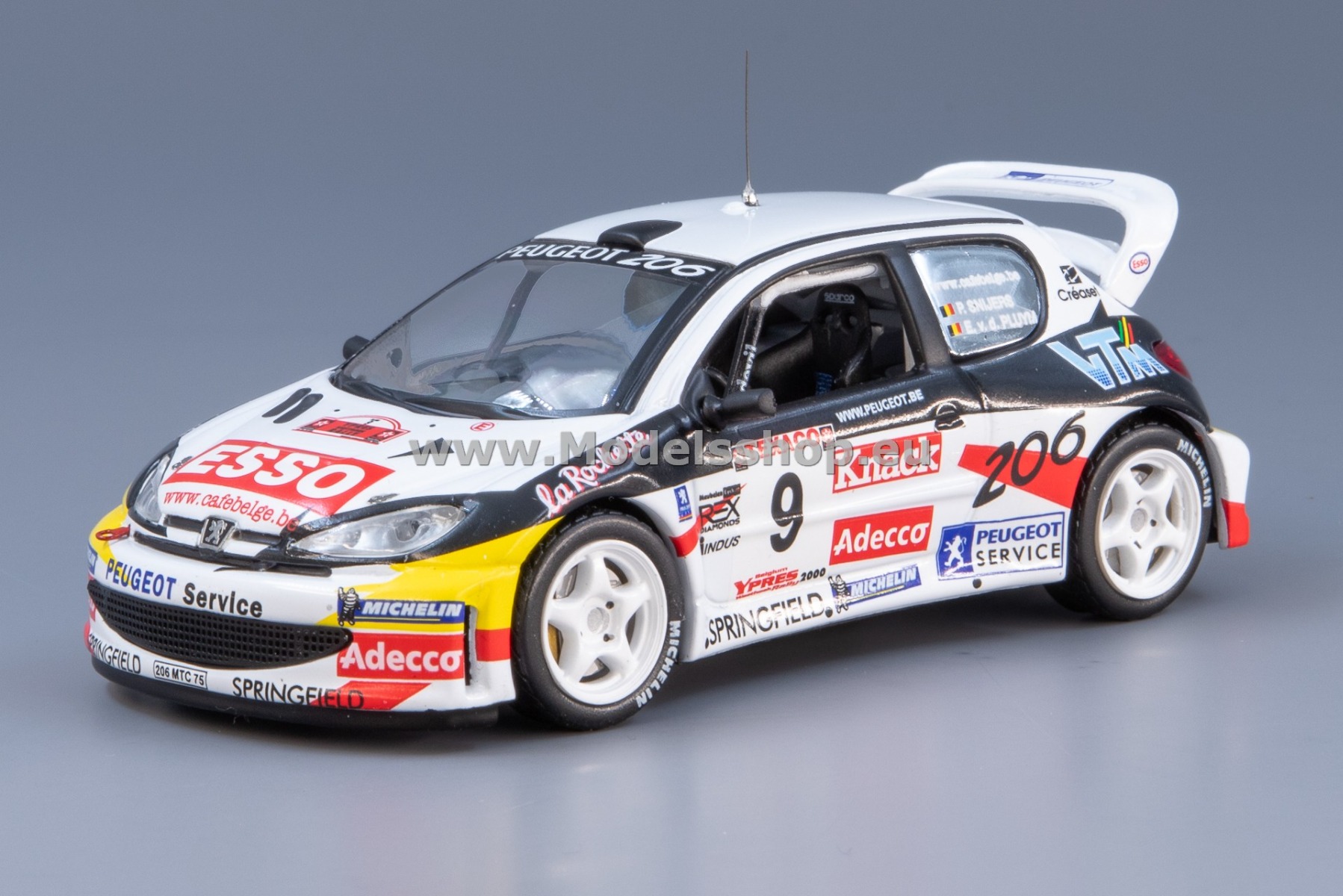 IXO RAM440 Peugeot 206 WRC No. 9 Rally Ypres 2000, P. Snijers - E.v.d. Pluym