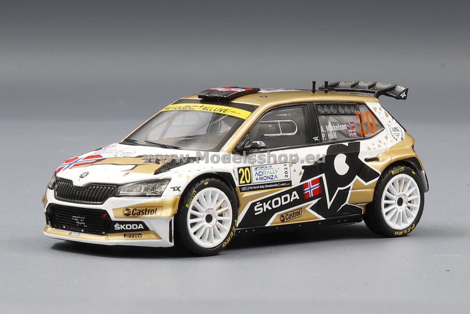 Skoda Fabia Rally2 EVO, No.20, Rallye WM, Rally Monza 2021 A.Mikkelsen/P.Hall