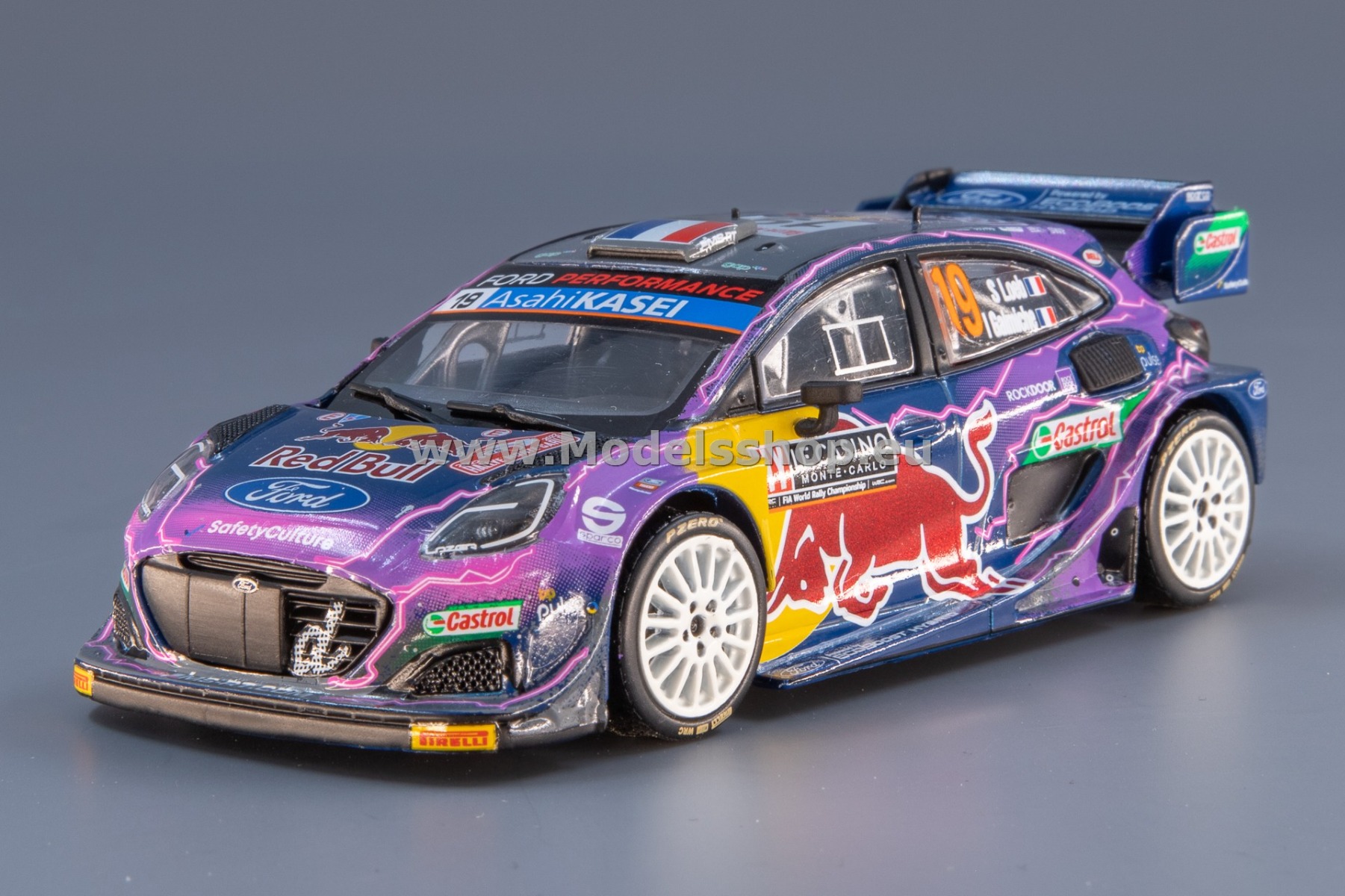 Ford Puma Rally1, No.19, Red Bull, Rally WM, Rally Monte Carlo 2022, S.Loeb/I.Galmiche