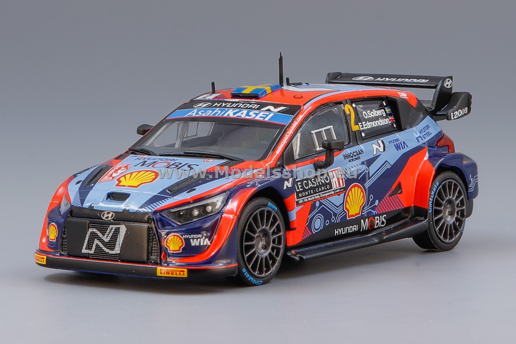 IXO RAM837 Hyundai i20 N Rally1, No.2, Rallye WM, Rallye Monte Carlo 2022 O.Solberg/E.Edmondson