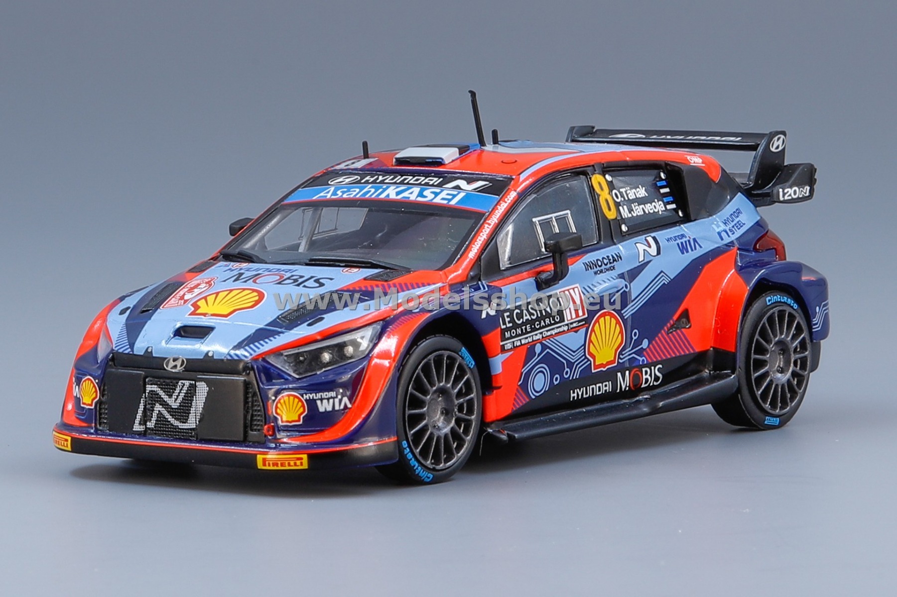IXO RAM838 Hyundai i20 N Rally1, No.8, Rallye WM, Rallye Monte Carlo 2022 O. Tänak/M. Järveoja