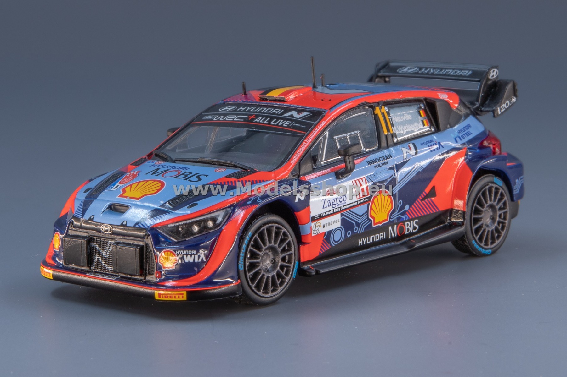 IXO RAM851LQ.22 Hyundai i20 N Rally1, No.11, Rallye WM, Rally Croatia 2022 T.Neuville/M.Wydaeghe