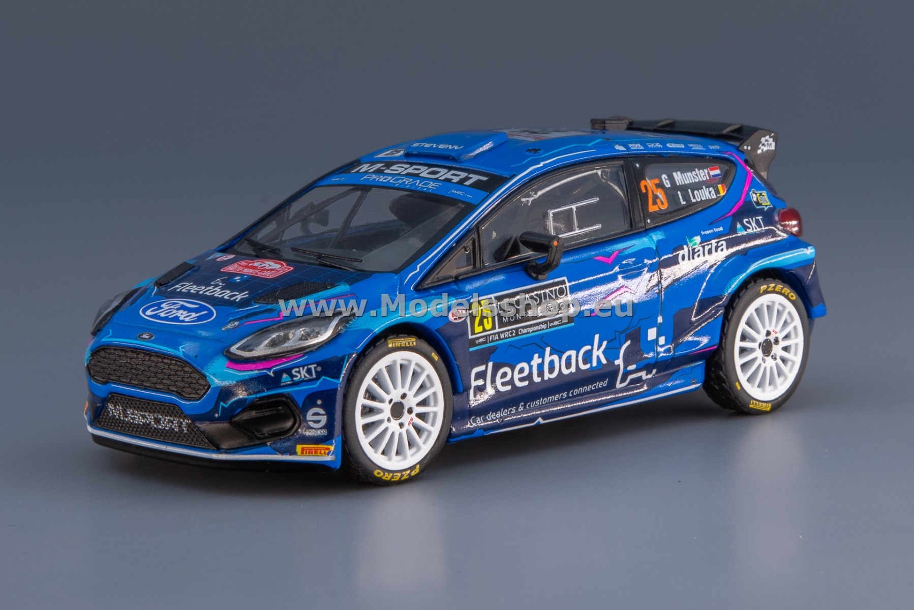IXO RAM886.22 Ford Fiesta MK II Rally2, No.25, Rallye WM, Rally Monte Carlo 2023, G.Munster/L.Louka