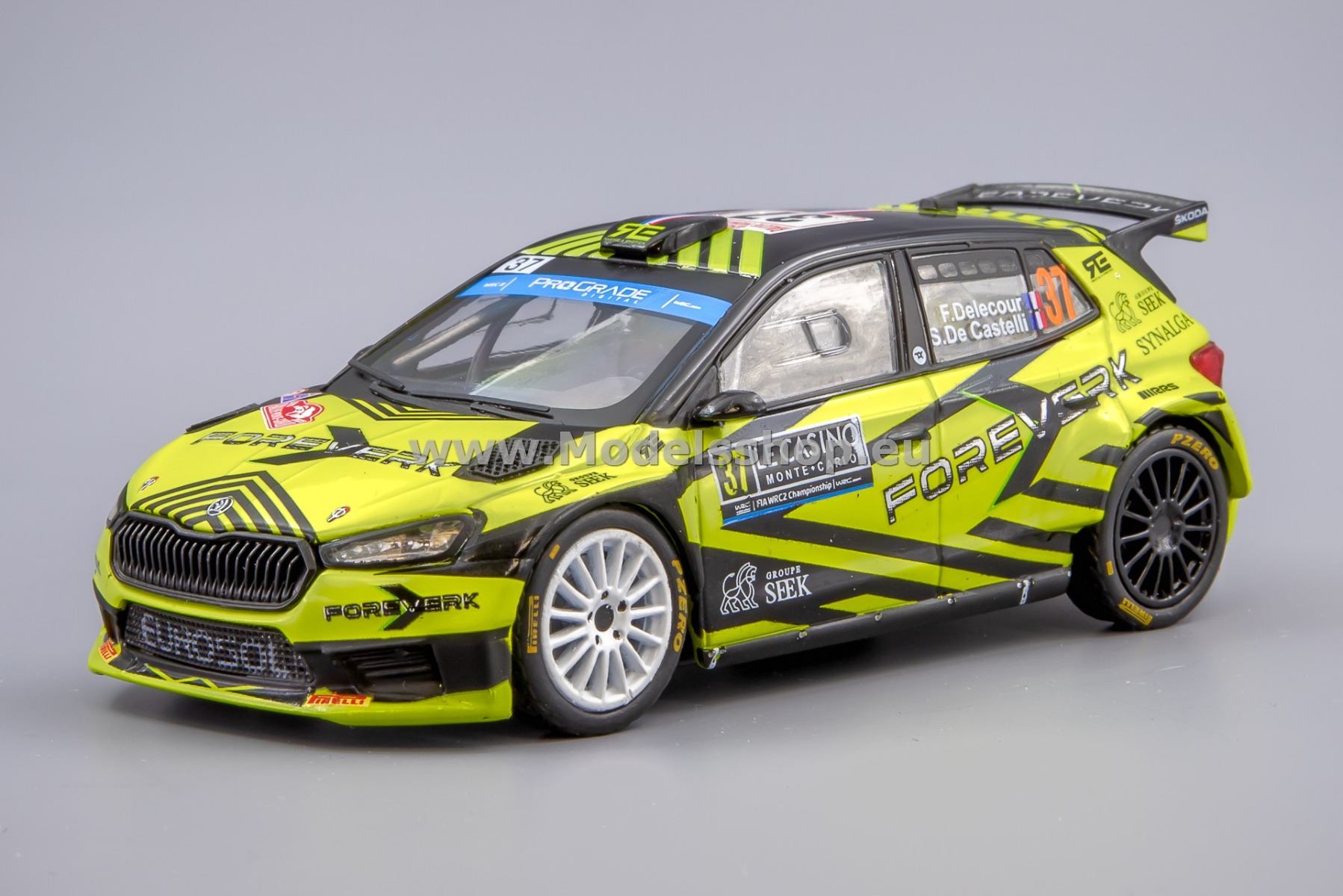 IXORAM892.22 Skoda Fabia Rally2 No.37, Rallye Monte Carlo 2023, François Delecour / Sabrina De Castelli 