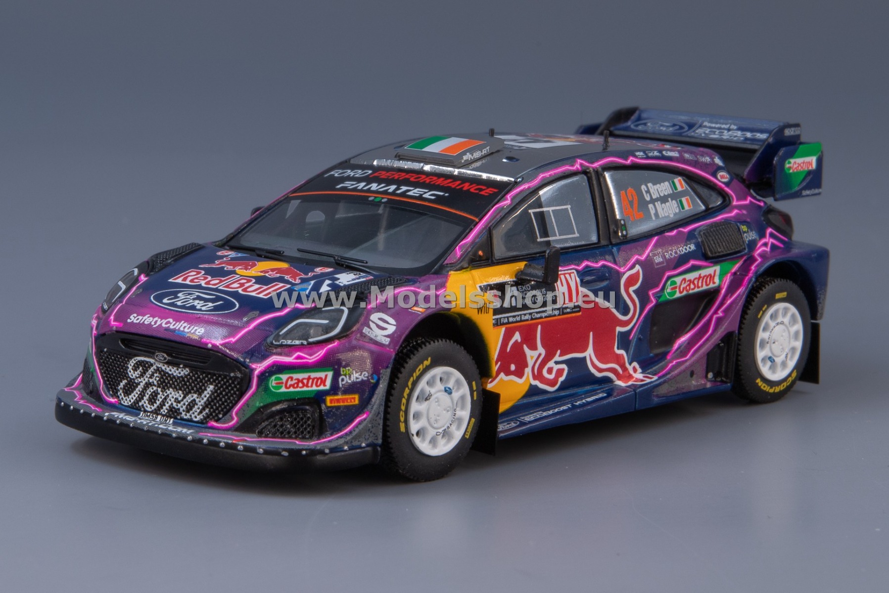 IXO RAM899.22 Ford Puma Rally1, No.42, Red Bull, Rally WM, Rallye Acropolis 2022, C.Breen/P.Nagle