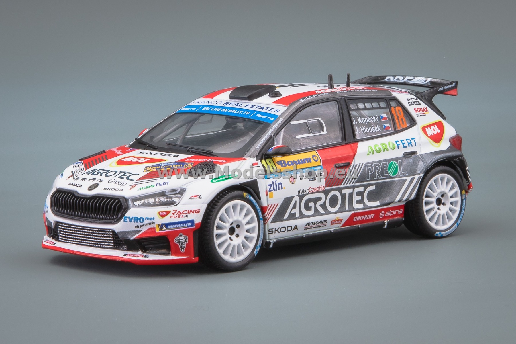 IXORAM907.22 Škoda Fabia Rally2, no. 18, Barum Rally 2023, J.Kopecky - J.Hlousek