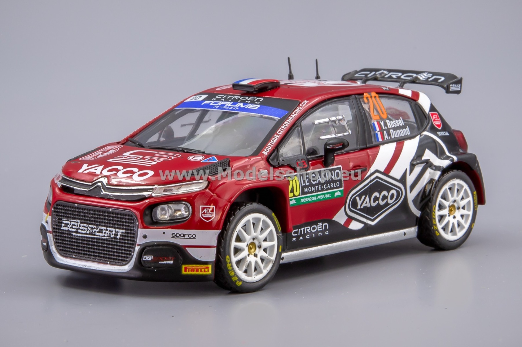 IXORAM916.22 Citroen C3 Rally 2, No. 20, Rally WM, Rallye Monte Carlo 2024, Y.Rossel - 	A.Dunand