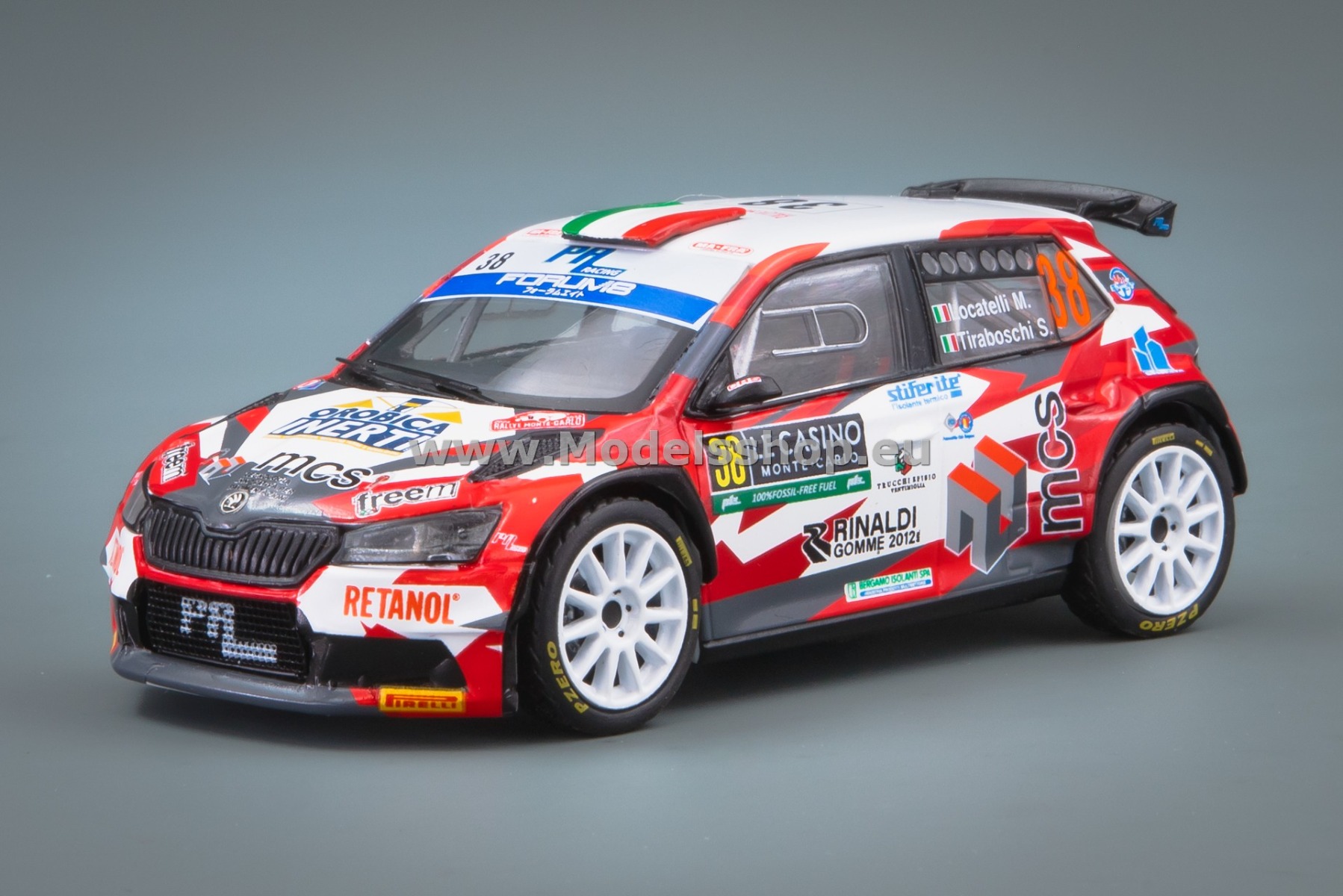 IXORAM921SPLQ.22 Skoda Fabia Rally2, No. 38, WRC, Rallye Monte Carlo 2024, M.Locatelli / S.Tiraboschi