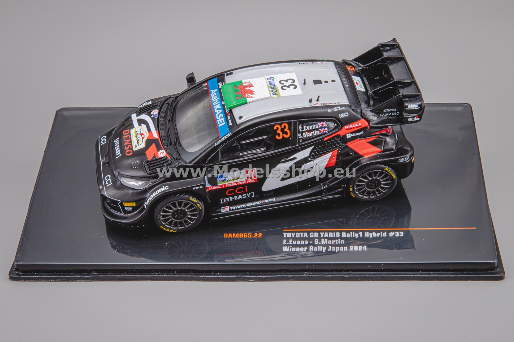 ミニカー TOYOTA GR Yaris Rally 1 Rally Japan 2024 Ixo 1:43 Toyota GR Yaris Rally1 Hybrid #33 winner Rally Japan 2024