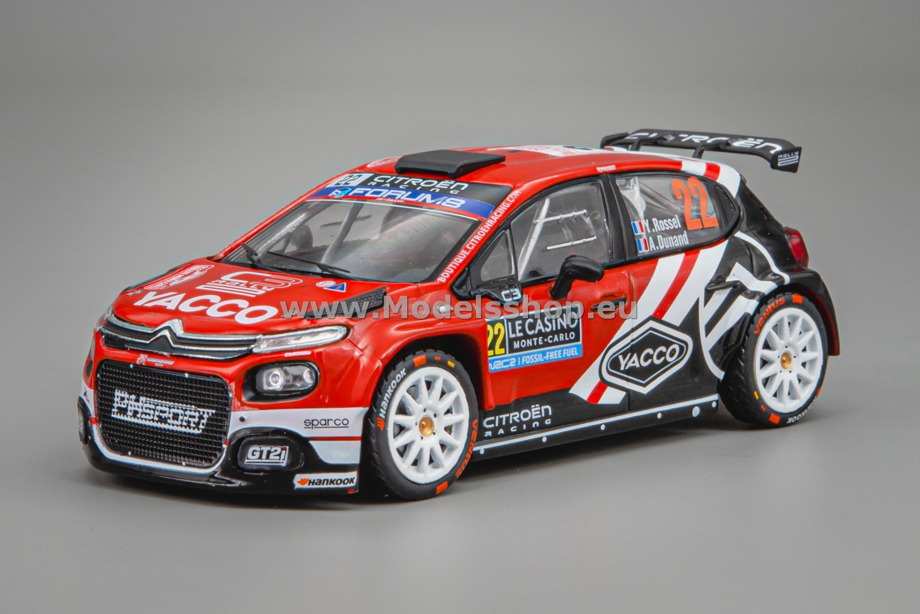 IXORAM975A.22 Citroen C3 Rally2, No.22, WRC, Rally Monte Carlo 2025 Y.Rossel/A.Dunand