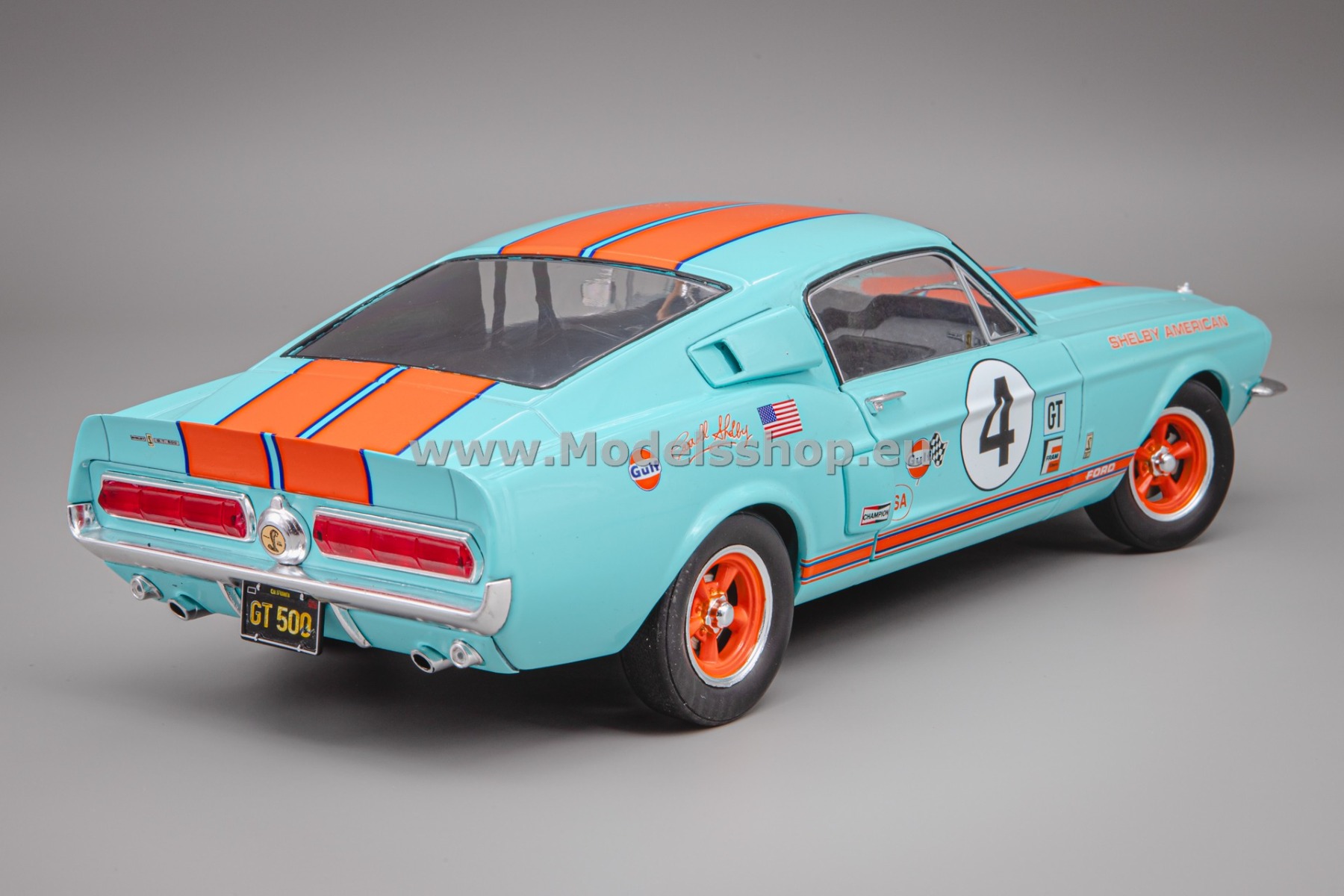 Voiture Miniature SOLIDO Shelby Mustang GT500 1967 – échelle 1/18, Métal, Couleur Grise Avec Bandes Noires – Modèle De Collection Pour Passionnés Dès 14 Ans