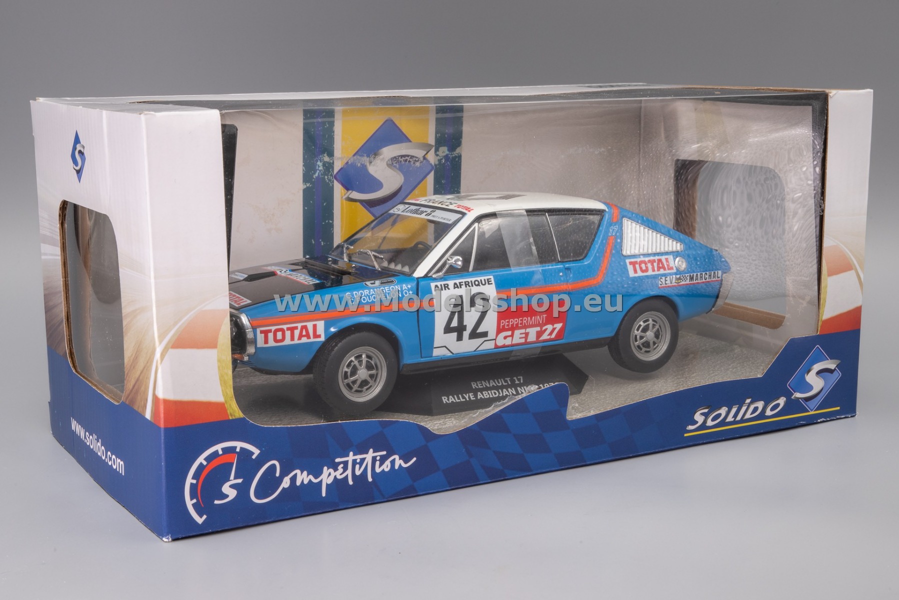 Solido S1803706 Renault 17, No. 42, Rallye Abidjan-Nice 1976